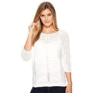 Prana Getup Knit Sweater Size Medium Organic Cotton White